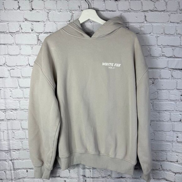 White Fox Boutique Tops - White Fox Hoodie Size L/XL Grey Beige